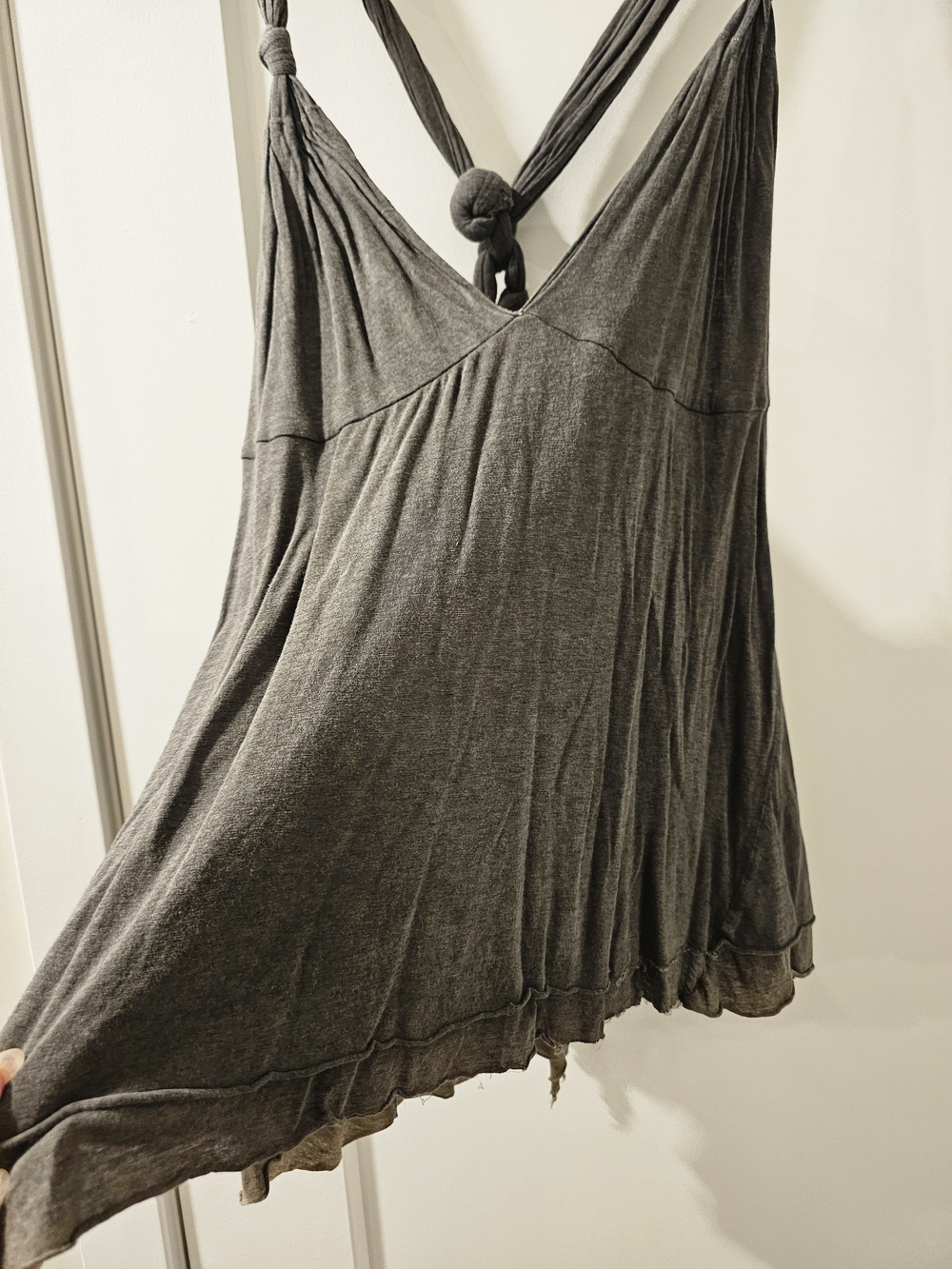 DONDUP Charcoal Gray Knotted-Strap Camisole